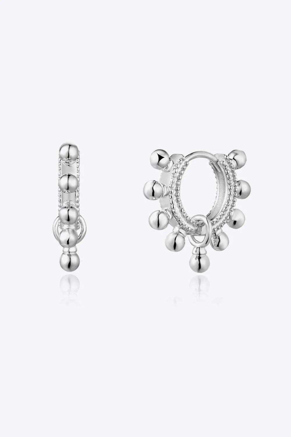 925 Sterling Silver Huggie Earrings Silver One Size Earrings - Tophatter Daily Deals