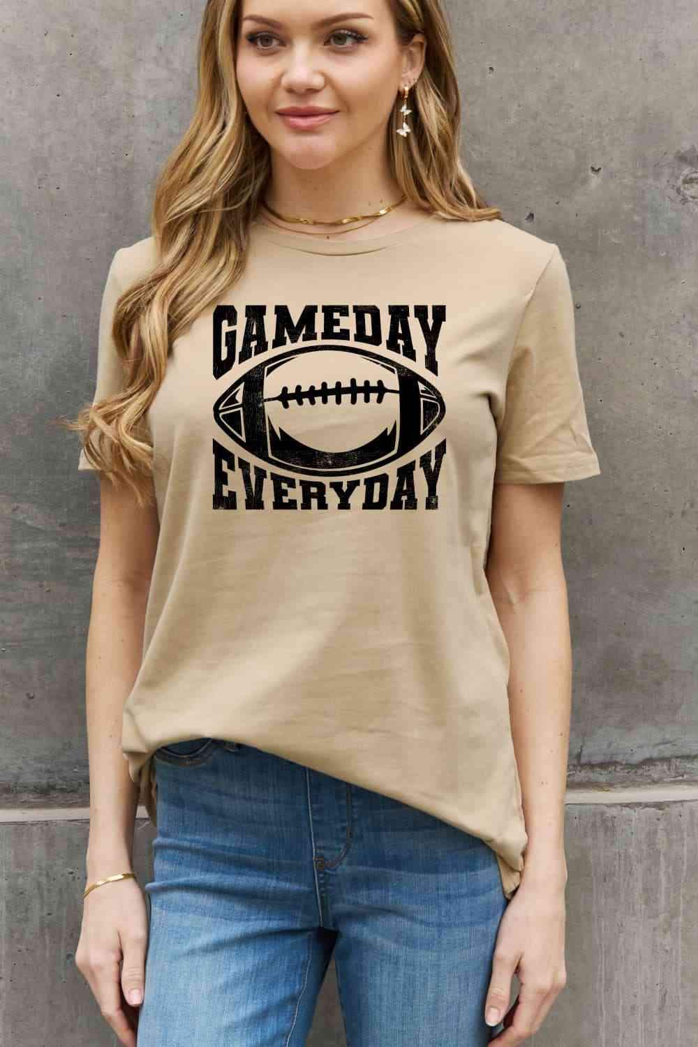 Simply Love Full Size GAMEDAY EVERYDAY Graphic Cotton Tee Women's T-Shirts - Tophatter Daily Deals