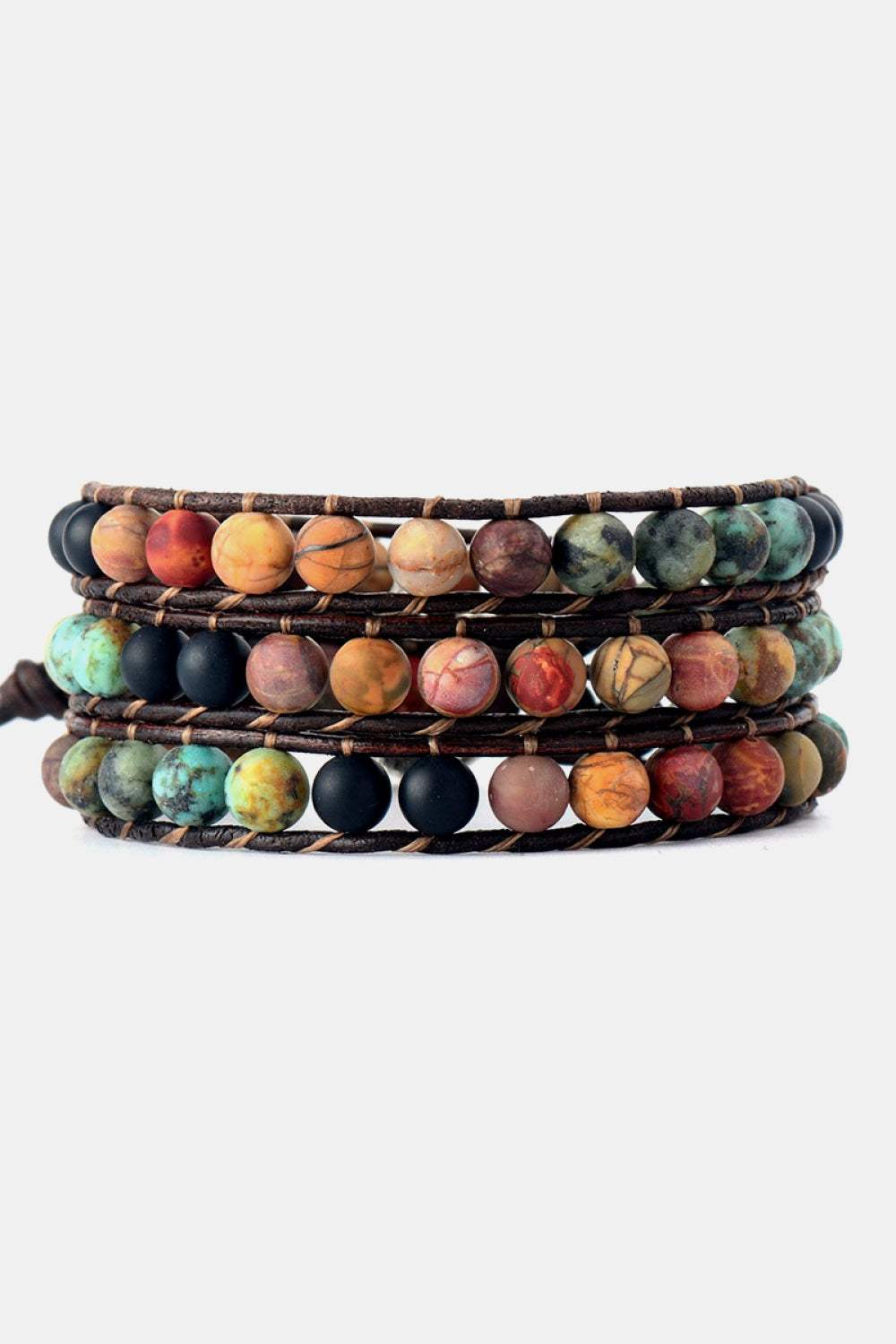 Handmade Triple Layer Beaded Agate Bracelet Bracelets - Tophatter Daily Deals