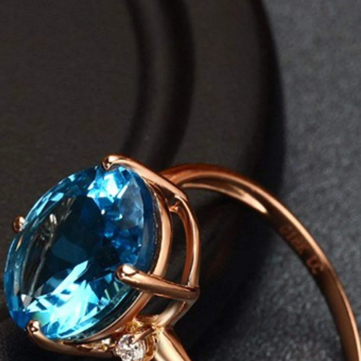 Rose Gold-Plated Artificial Gemstone Ring Rings - Tophatter Daily Deals