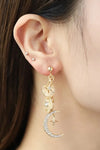 Rhinestone Moon Dangle Earrings Earrings - Tophatter Daily Deals