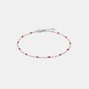 Bead 925 Sterling Silver Bracelet Silver Red One Size Bracelets - Tophatter Daily Deals