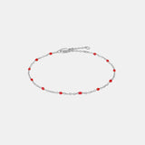 Bead 925 Sterling Silver Bracelet Silver Red One Size Bracelets - Tophatter Daily Deals