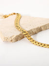 Thick Curb Stainless Steel Chain Bracelet with Pearl Bracelets - Tophatter Daily Deals