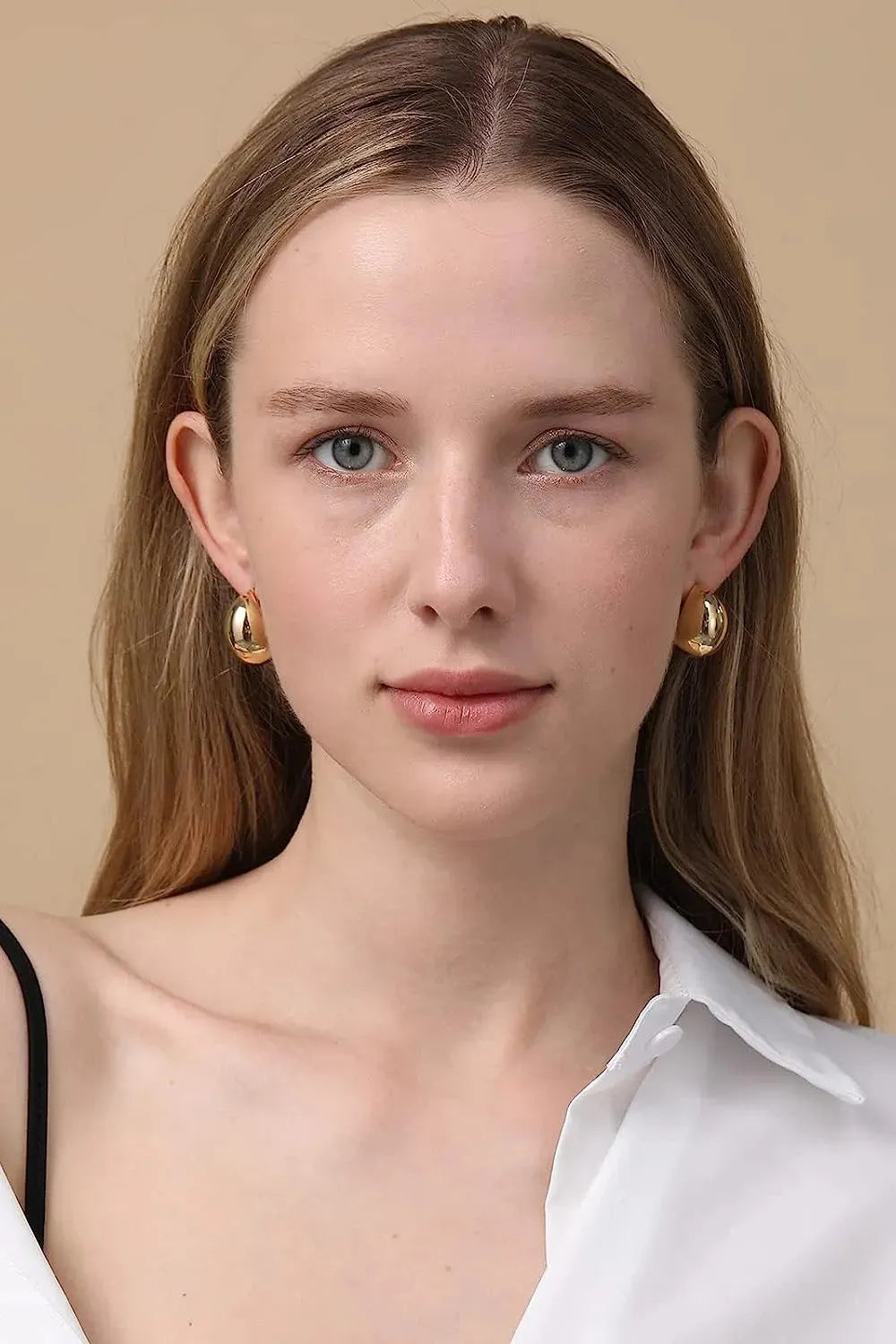 Chunky C-Hoop Brass Earrings Earrings - Tophatter Daily Deals