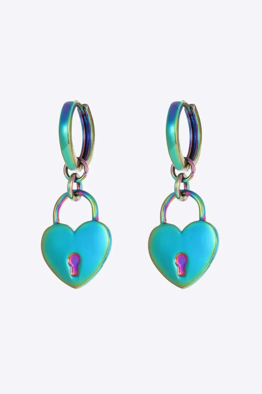 5-Pair Wholesale Multicolored Heart Drop Earrings Teal One Size Earrings - Tophatter Daily Deals