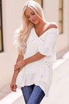 Flutter Sleeve High-Low Top Blouses - Tophatter Daily Deals