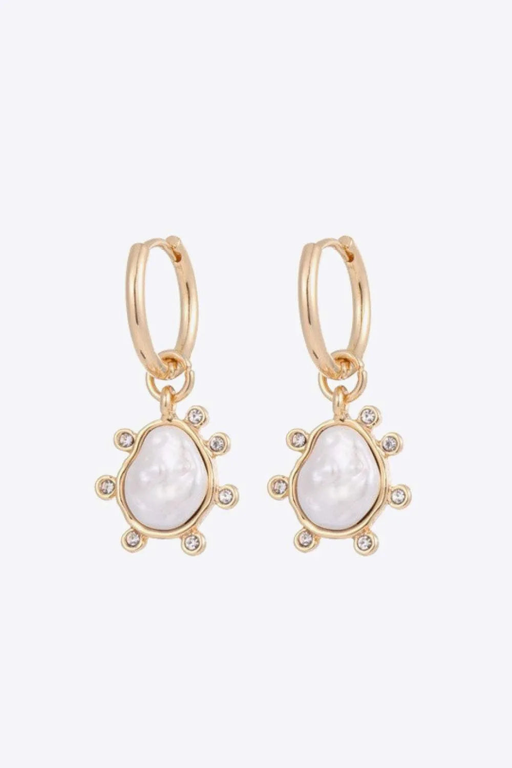 Rhinestone Decor Drop Earrings Gold One Size Earrings - Tophatter Daily Deals