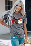 PEACE LOVE SANTA Graphic T-Shirt Women's T-Shirts - Tophatter Daily Deals