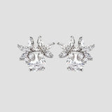 Zircon 925 Sterling Silver Flower Stud Earrings Earrings - Tophatter Daily Deals