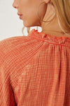 Frill V-Neck Balloon Sleeve Blouse Blouses - Tophatter Daily Deals