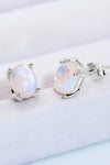 Natural Moonstone 4-Prong Stud Earrings Moonstone - Tophatter Daily Deals