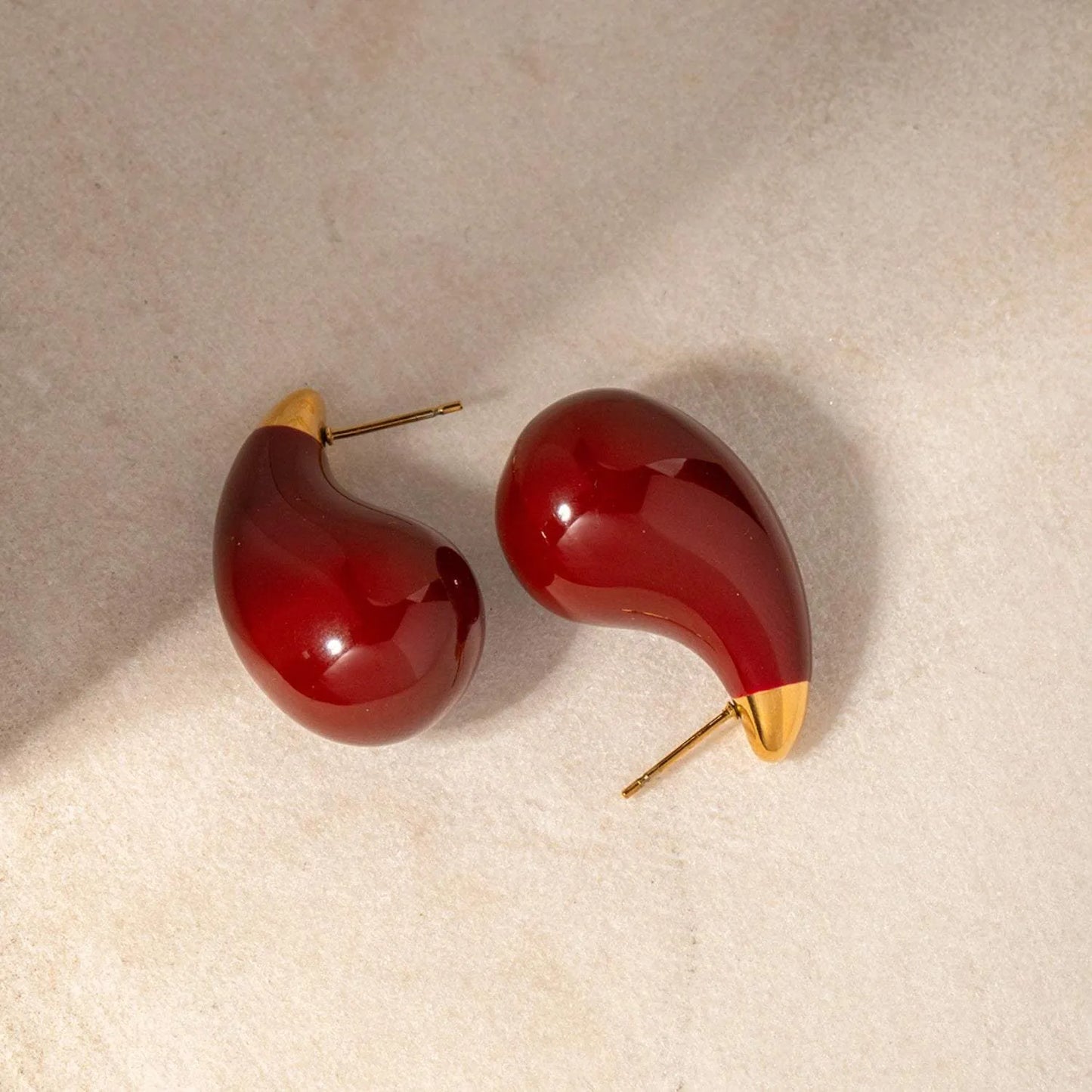 Stainless Steel Dripping Oil Earrings Wine One Size Earrings - Tophatter Daily Deals