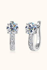 2 Carat Moissanite 925 Sterling Silver Earrings Silver One Size Moissanite - Tophatter Daily Deals