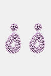 Beaded Dangle Earrings Lavender One Size Earrings - Tophatter Daily Deals