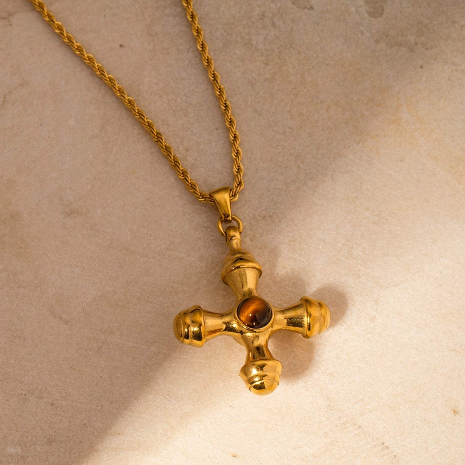 Gold-Plated Stainless Steel Cross Shape Pendant Necklace Style A One Size Necklaces - Tophatter Daily Deals