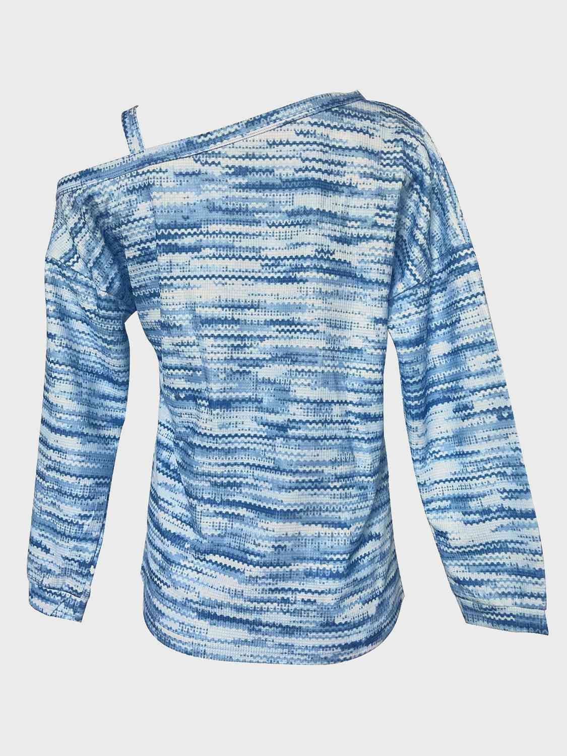 Heathered Asymmetrical Neck Long Sleeve T-Shirt Women's T-Shirts - Tophatter Daily Deals