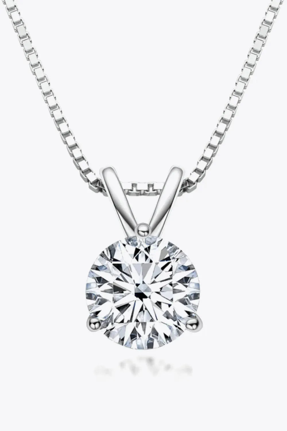 Adored Show Off 1 Carat Moissanite Pendant Necklace Silver One Size Moissanite - Tophatter Daily Deals