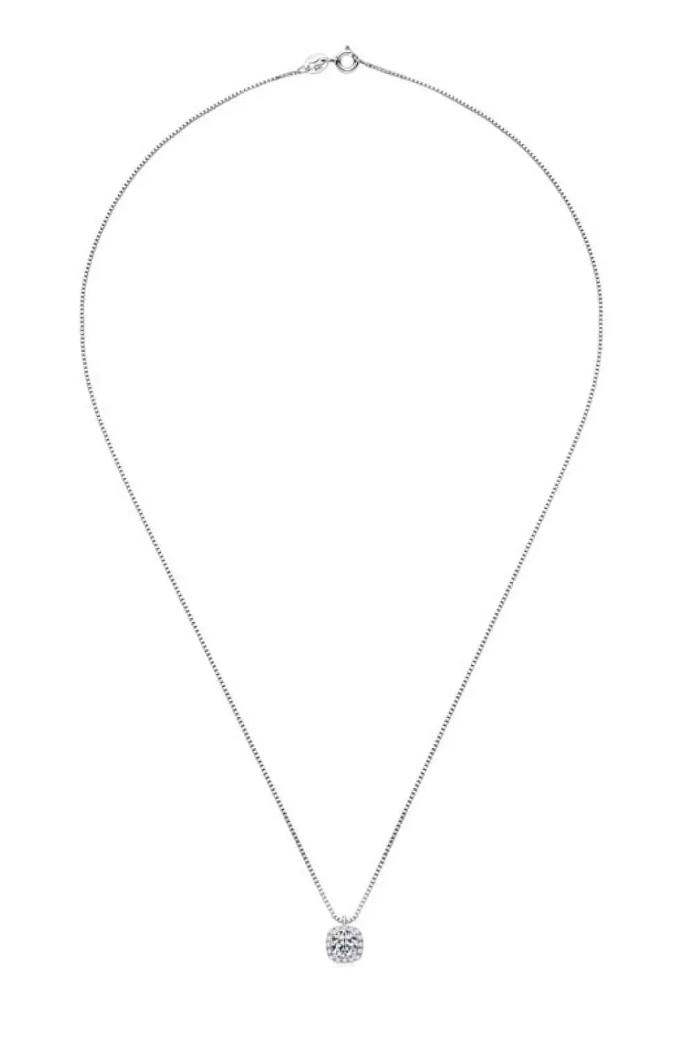 Moissanite Pendant Platinum-Plated Necklace Moissanite - Tophatter Daily Deals