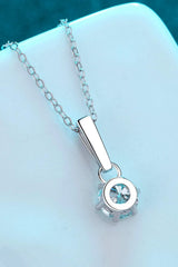 1 Carat Moissanite 925 Sterling Silver Chain-Link Necklace Moissanite - Tophatter Daily Deals
