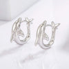 925 Sterling Silver Zircon Dolphin Earrings Earrings - Tophatter Daily Deals