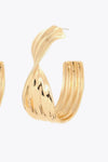 Twisted C-Hoop Alloy Earrings Earrings - Tophatter Daily Deals