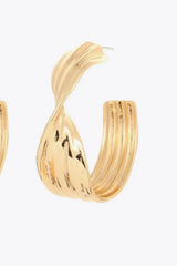 Twisted C-Hoop Alloy Earrings Earrings - Tophatter Daily Deals