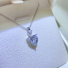 2 Carat Moissanite 925 Sterling Silver Heart Pendant Necklace Moissanite - Tophatter Daily Deals