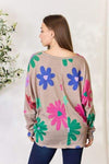 Hopely Full Size Floral V-Neck Long Sleeve Top Blouses - Tophatter Daily Deals