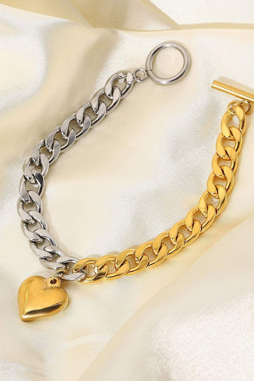 Chain Heart Charm Bracelet Bracelets - Tophatter Daily Deals