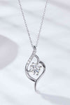 Platinum-Plated 1 Carat Moissanite Pendant Necklace Silver One Size Moissanite - Tophatter Daily Deals