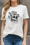 Simply Love Full Size Butterfly Skull Graphic Cotton Tee Bleach Women's T-Shirts - Tophatter Daily Deals