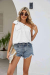 Tied One-Shoulder Sleeveless Top Blouses - Tophatter Daily Deals