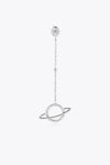 925 Sterling Silver Zircon Planet Single Earring Silver One Size Earrings - Tophatter Daily Deals