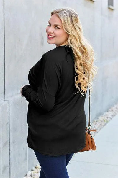 Basic Bae Full Size Round Neck Dropped Shoulder T-Shirt Women's T-Shirts - Tophatter Daily Deals