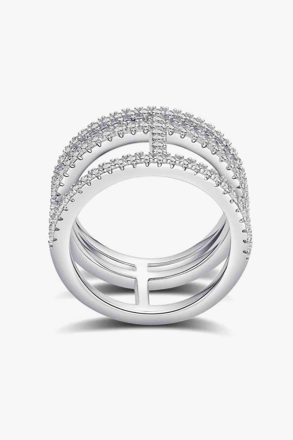 Adored Moissanite Cutout Wide Ring Moissanite - Tophatter Daily Deals