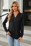 V-Neck Long Sleeve Blouse Blouses - Tophatter Daily Deals