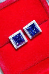 925 Sterling Silver 4 Carat Moissanite Square Earrings Moissanite - Tophatter Daily Deals