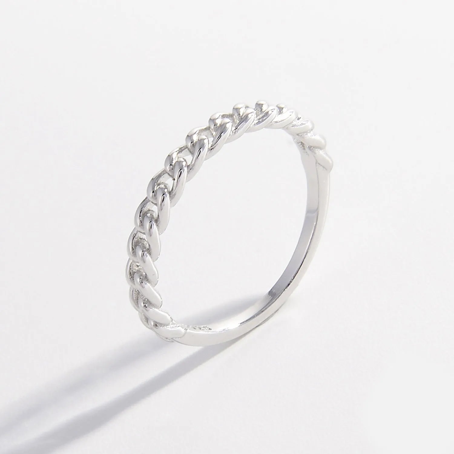 925 Sterling Silver Curb Chain Ring Rings - Tophatter Daily Deals