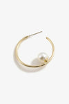 Pearl C-Hoop Earrings Earrings - Tophatter Daily Deals