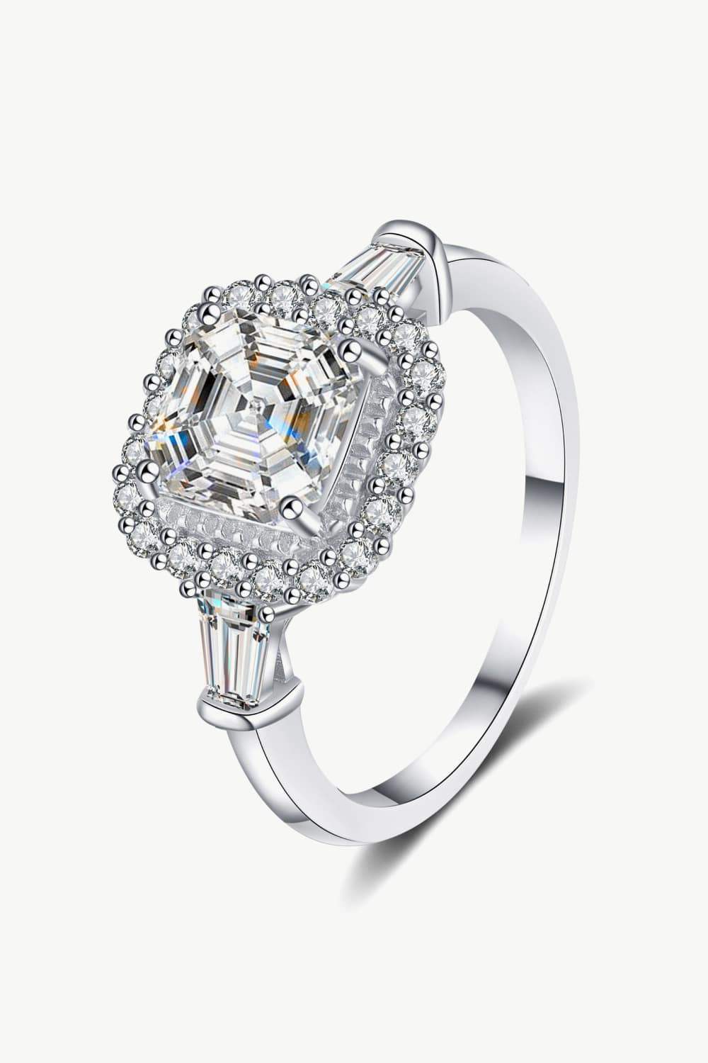 So Much Shine 2 Carat Moissanite Sterling Silver Ring Silver Moissanite - Tophatter Daily Deals