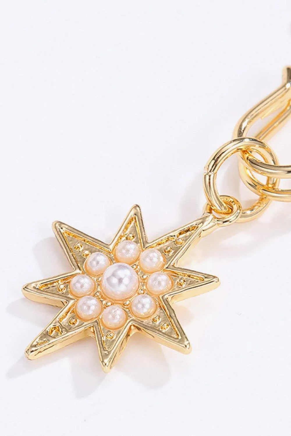 Inlaid Pearl Star and Moon Drop Earrings Earrings - Tophatter Daily Deals
