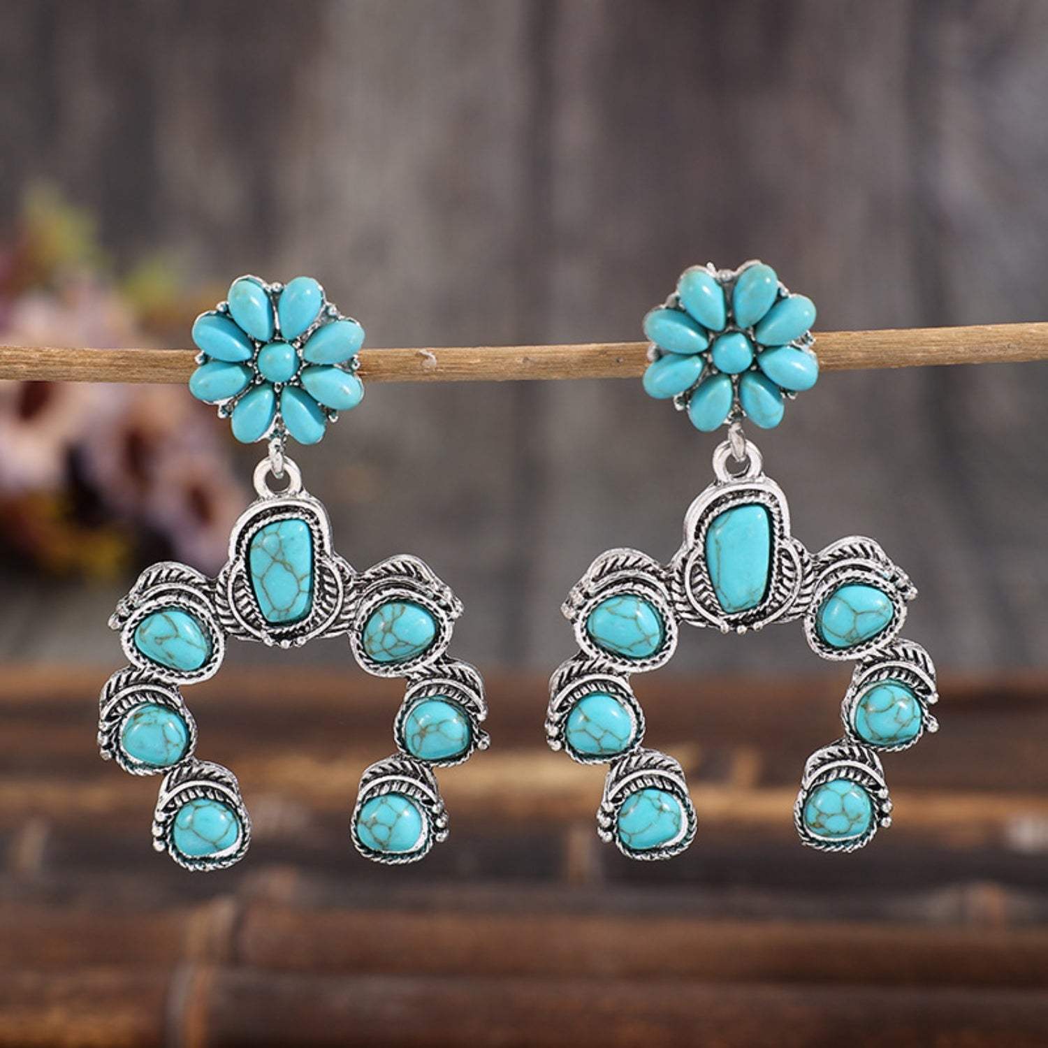 Artificial Turquoise Alloy Dangle Earrings Earrings - Tophatter Daily Deals