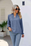 Tie Neck Flounce Sleeve Blouse Blouses - Tophatter Daily Deals