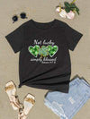 NOT LUCKY SIMPLY BLESSED Heart Round Neck T-Shirt Women's T-Shirts - Tophatter Daily Deals