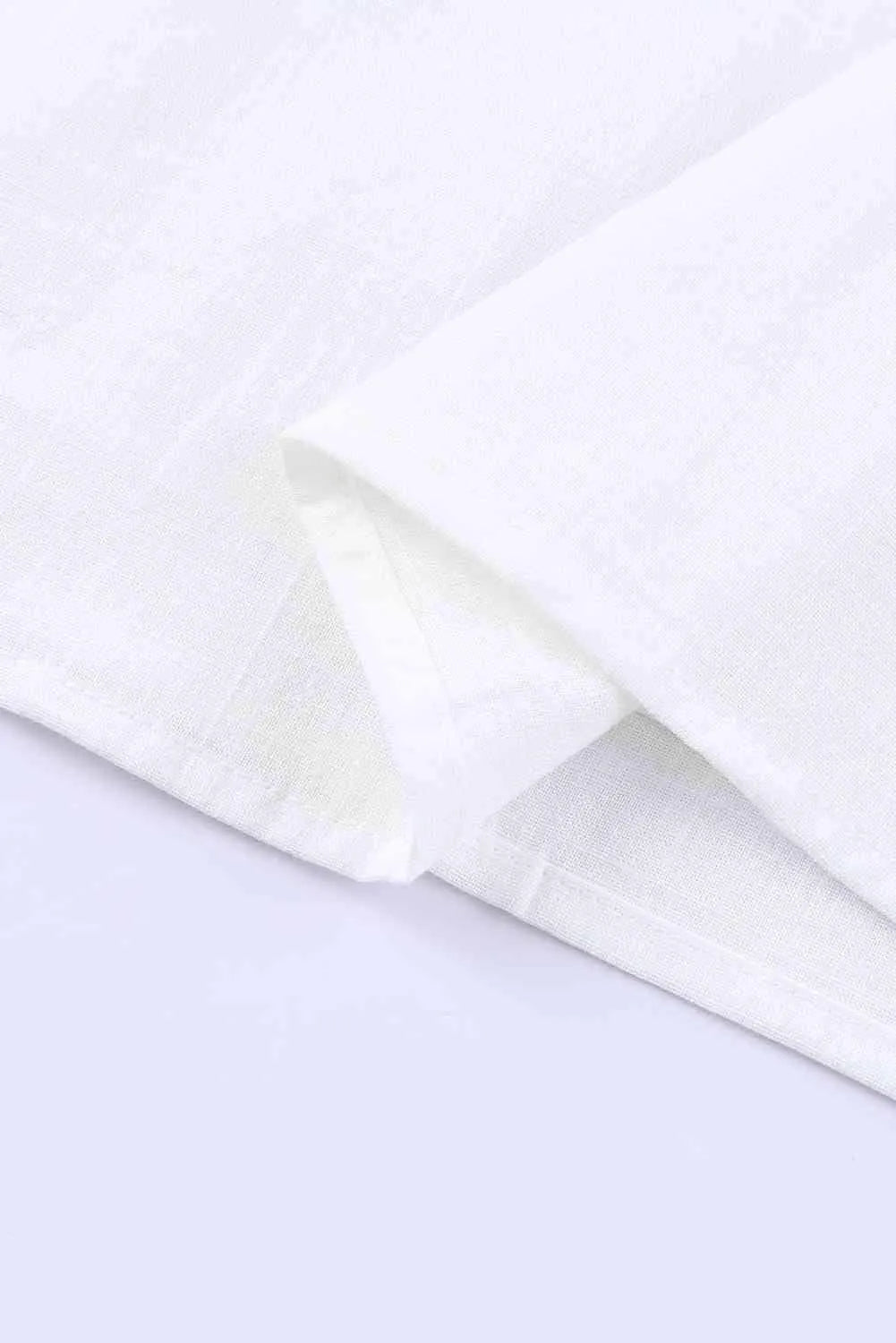 Embroidered Notched Neck Flounce Sleeve Top Blouses - Tophatter Daily Deals