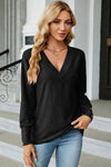 V-Neck Lantern Sleeve T-Shirt Women's T-Shirts - Tophatter Daily Deals