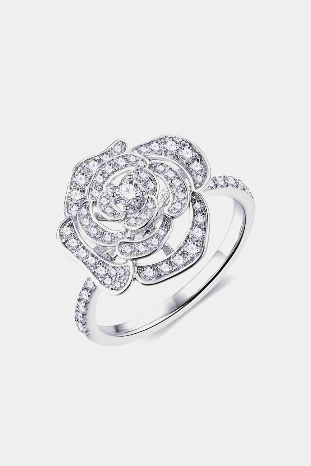 Moissanite Flower Shape Ring Moissanite - Tophatter Daily Deals