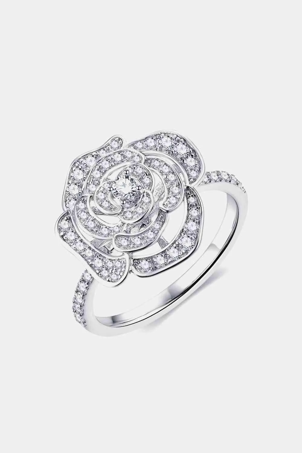 Moissanite Flower Shape Ring Moissanite - Tophatter Daily Deals