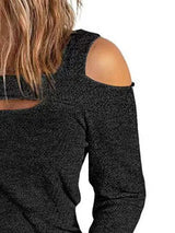 Full Size Cutout Cold Shoulder Blouse Blouses - Tophatter Daily Deals